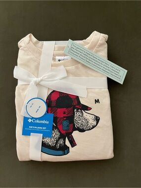 NWT Columbia Kids' Cream Bear Graphic Pajama Set - M